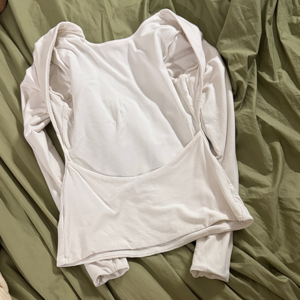 Oh Polly White Long Sleeve Backless Top